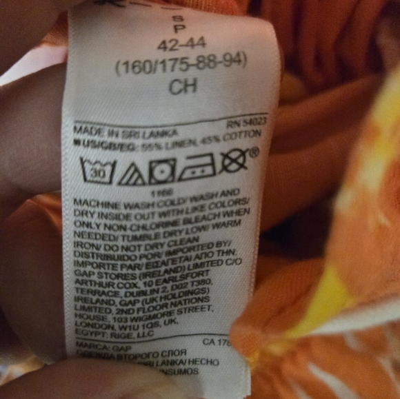 Gap Linen Tropical Orange Women's Shorts Small - Picture 5 of 5
